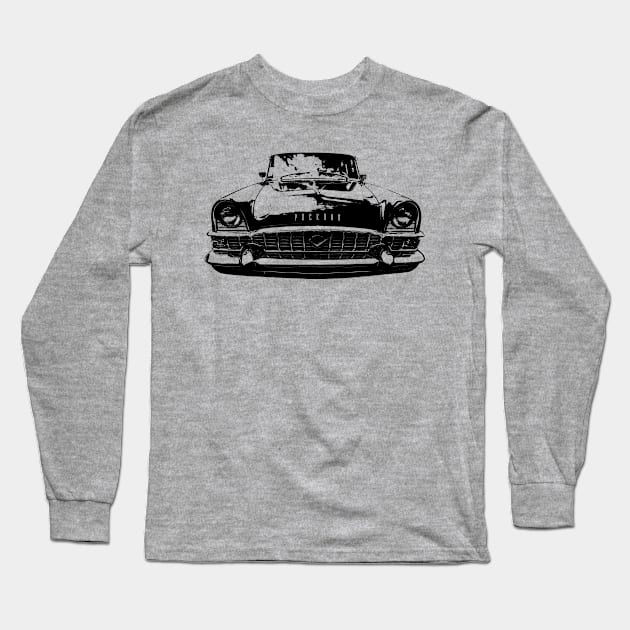 Packard Patrician 1950s American classic car monoblock black Long Sleeve T-Shirt by soitwouldseem